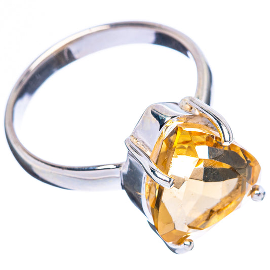 Faceted Citrine Ring Size 7 (925 Sterling Silver) R4592