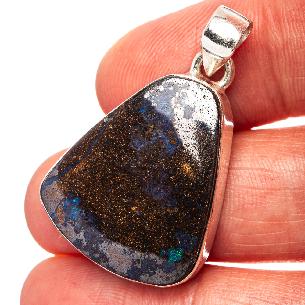 Boulder Opal Pendant 1 3/8" (.925 Sterling Silver)