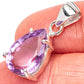 Faceted Amethyst Pendant 1" (925 Sterling Silver) P42998