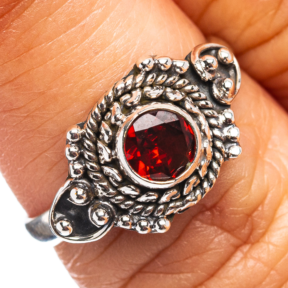 Garnet Ring Size 7 (.925 Sterling Silver)