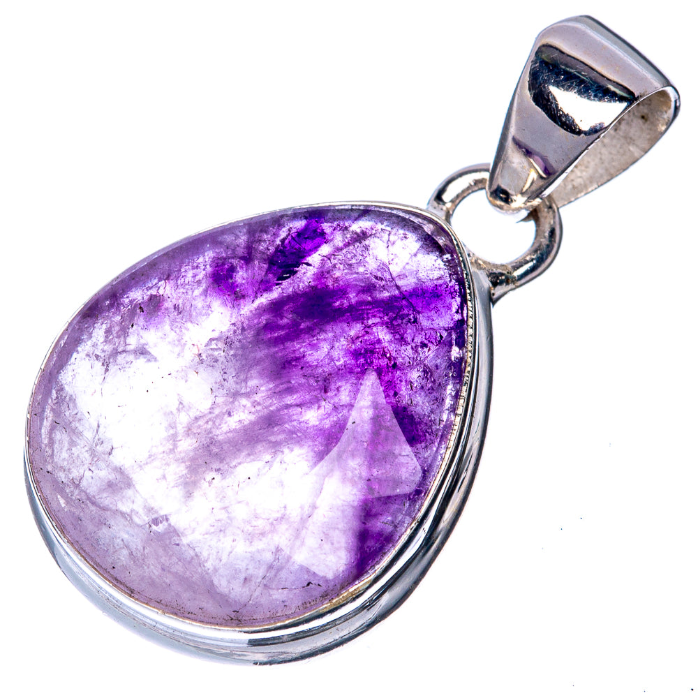 Chevron Amethyst Pendant 1 1/8" (925 Sterling Silver) P40804