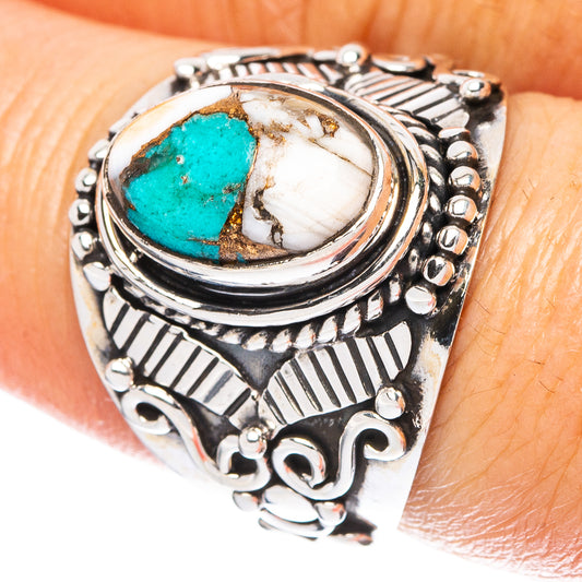 Spiny Oyster Turquoise Ring Size 8 (925 Sterling Silver) R4692