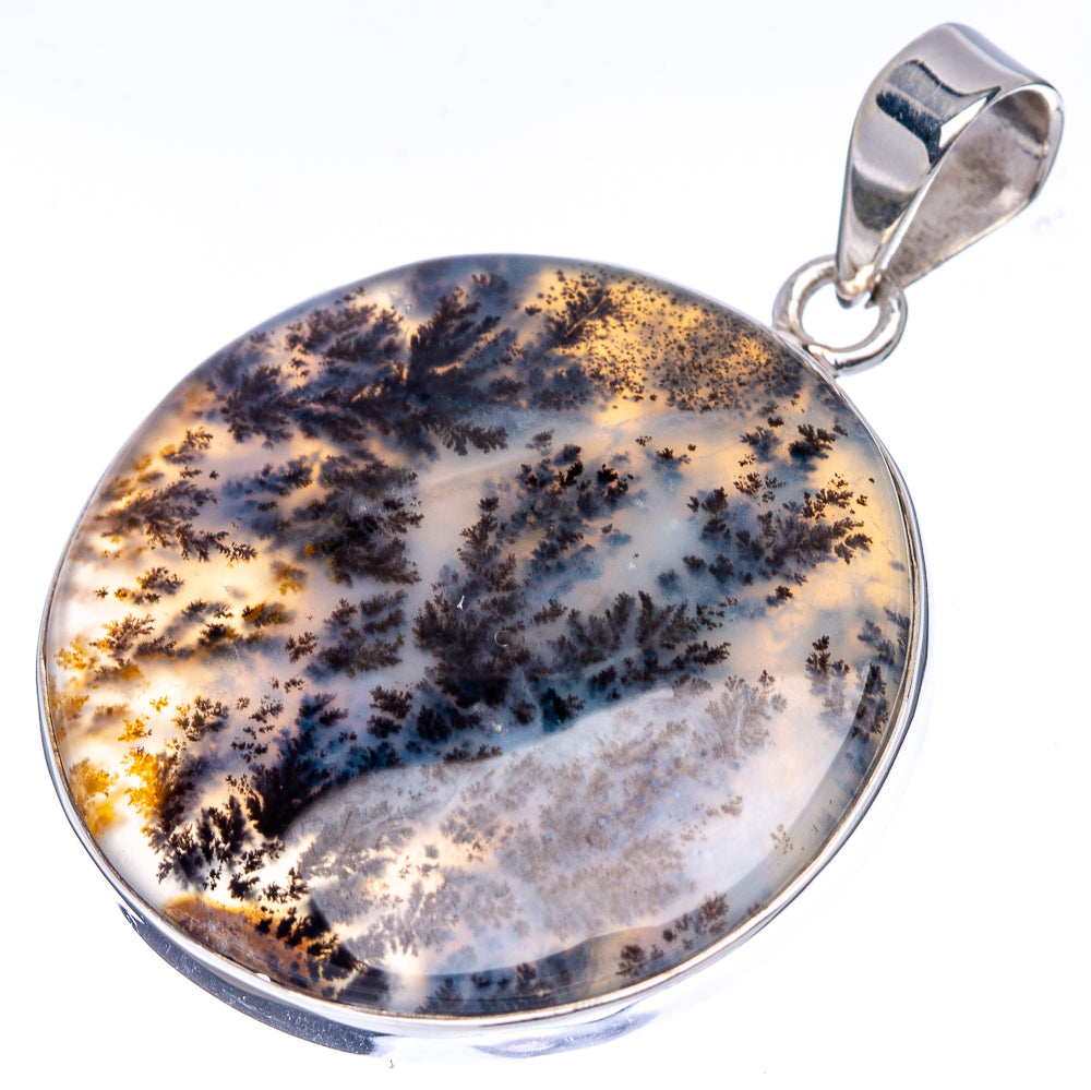 Premium Dendritic Moss Agate Pendant 1 3/4" (.925 Sterling Silver)