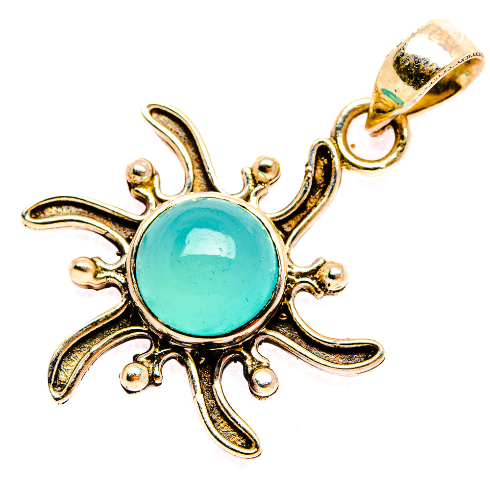 Natural Chalcedony Dainty Pendant 1 1/4" (925 Sterling Silver) PD37824