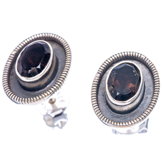 Smoky Quartz Dainty Earrings 1/2" (925 Sterling Silver) E2007