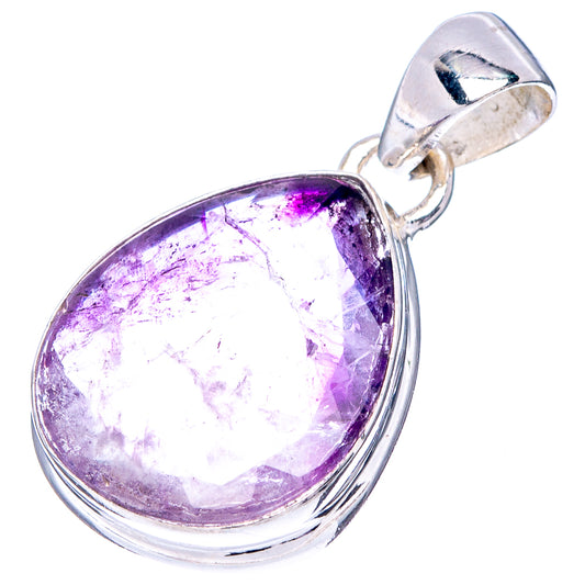 Bi-color amethyst pendant with .925 sterling silver bail and purple pear-shaped gemstone