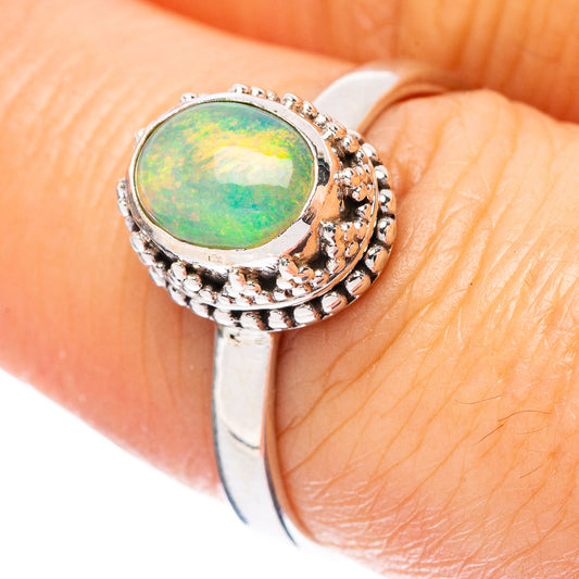 Rare Ethiopian Opal Ring Size 7.75 (925 Sterling Silver) R4363