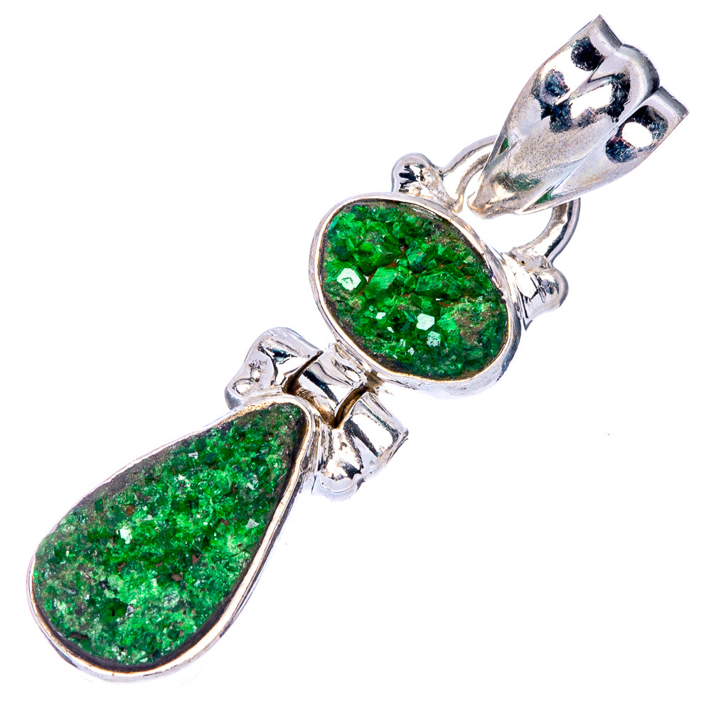 Rare Uvarovite Garnet Pendant 1 3/8" (.925 Sterling Silver)