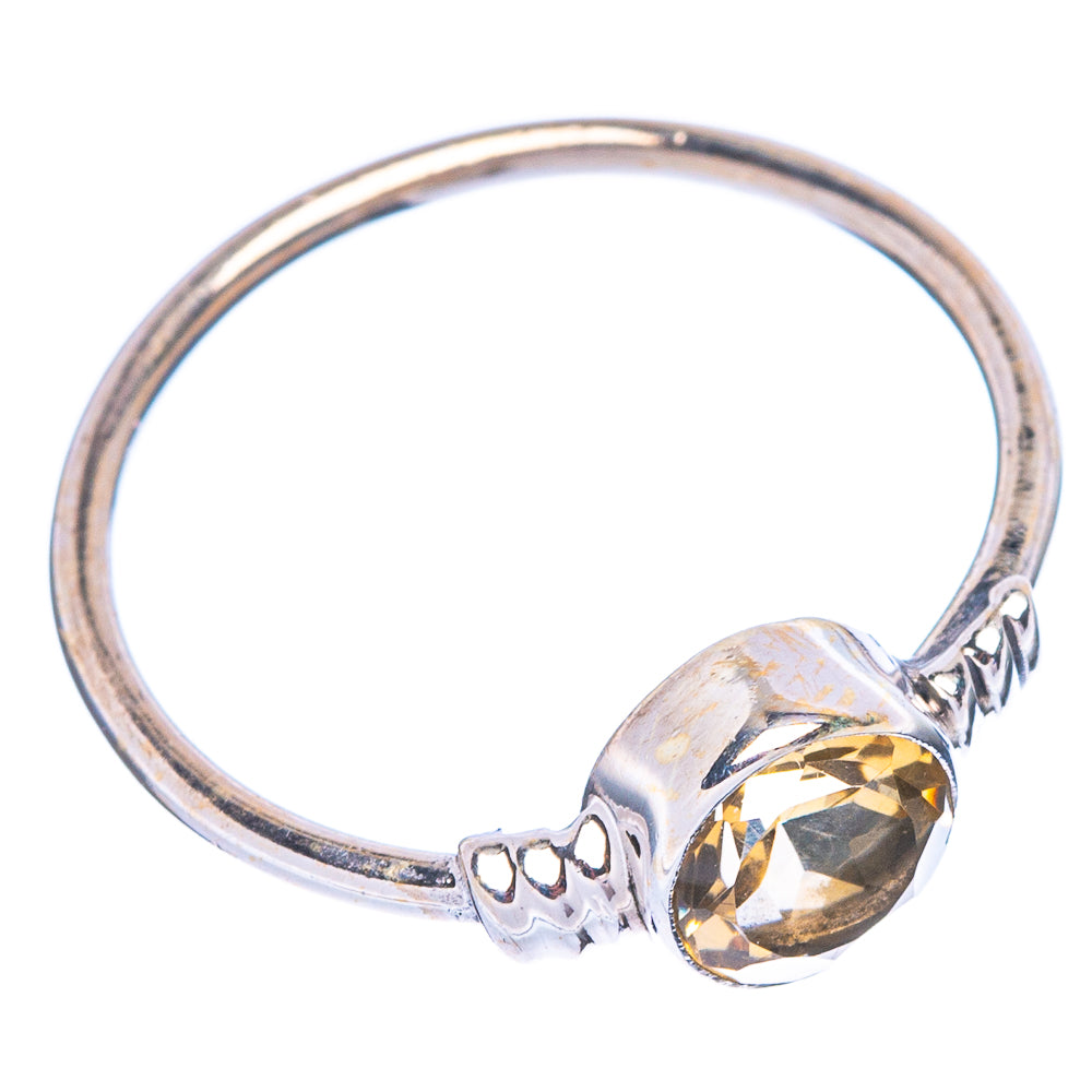 Faceted Citrine Dainty Ring Size 6.5 (925 Sterling Silver) R147032
