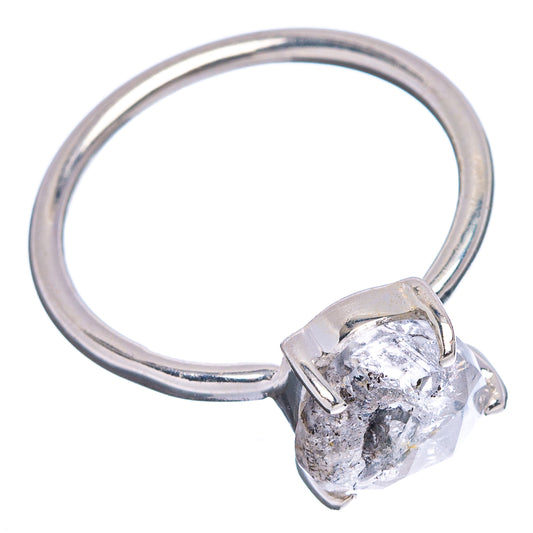 Faceted cacoxenite gemstone ring, .925 sterling silver band with oval stone and claws