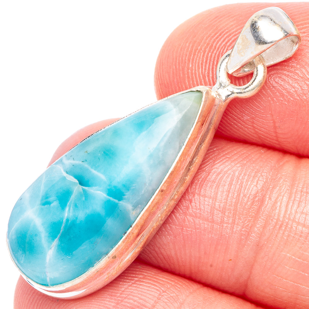 Larimar Pendant 1 3/8" (925 Sterling Silver) P44254