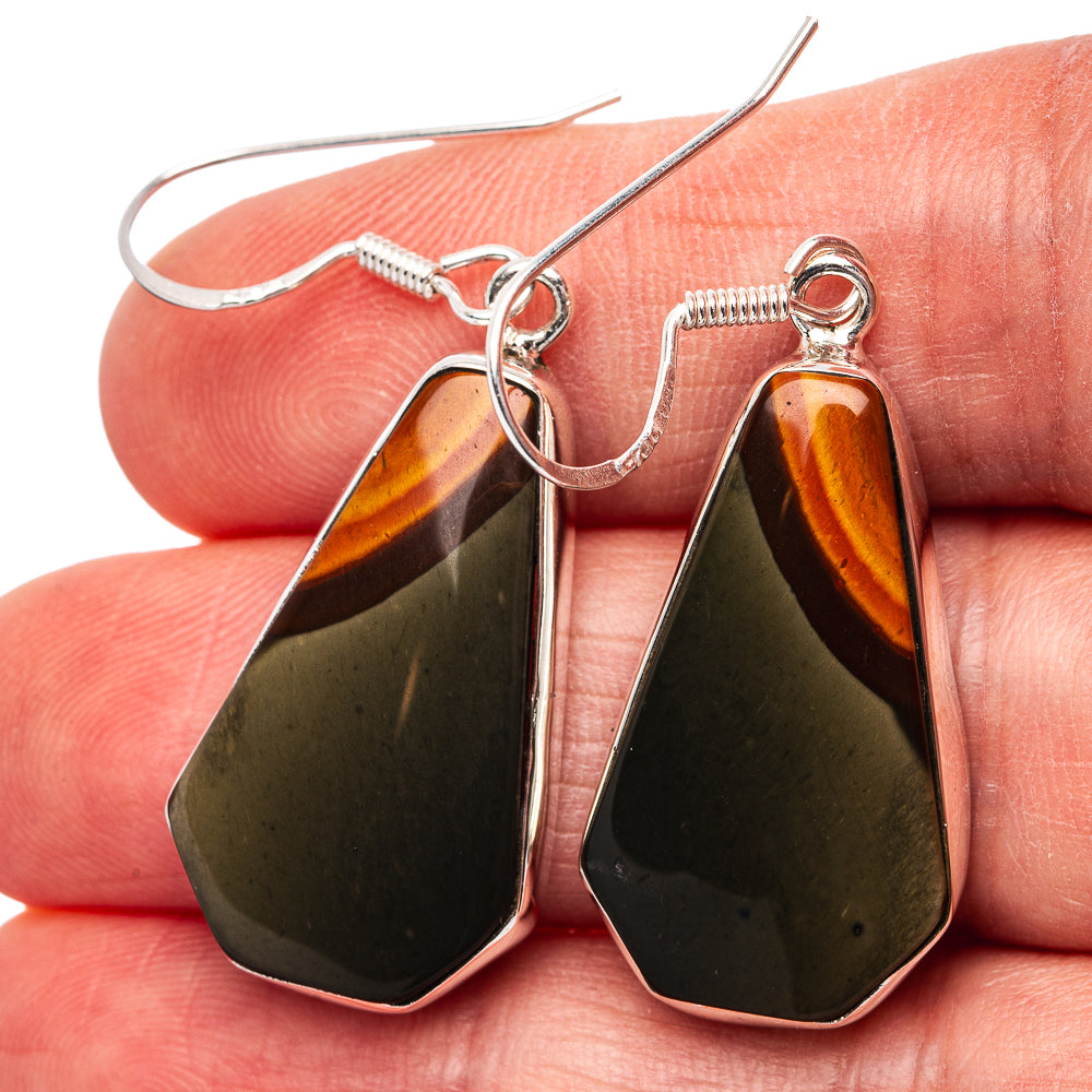 Premium Polychrome Jasper Earrings 1 7/8" (.925 Sterling Silver)