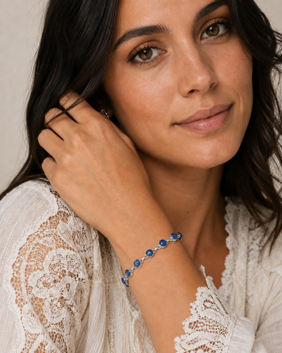 Premium Kyanite Bracelet 7 to 8" (.925 Sterling Silver)