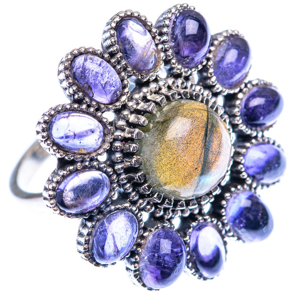 Large Labradorite, Tanzanite 925 Sterling Silver Ring Size 10 (925 Sterling Silver) RING140433