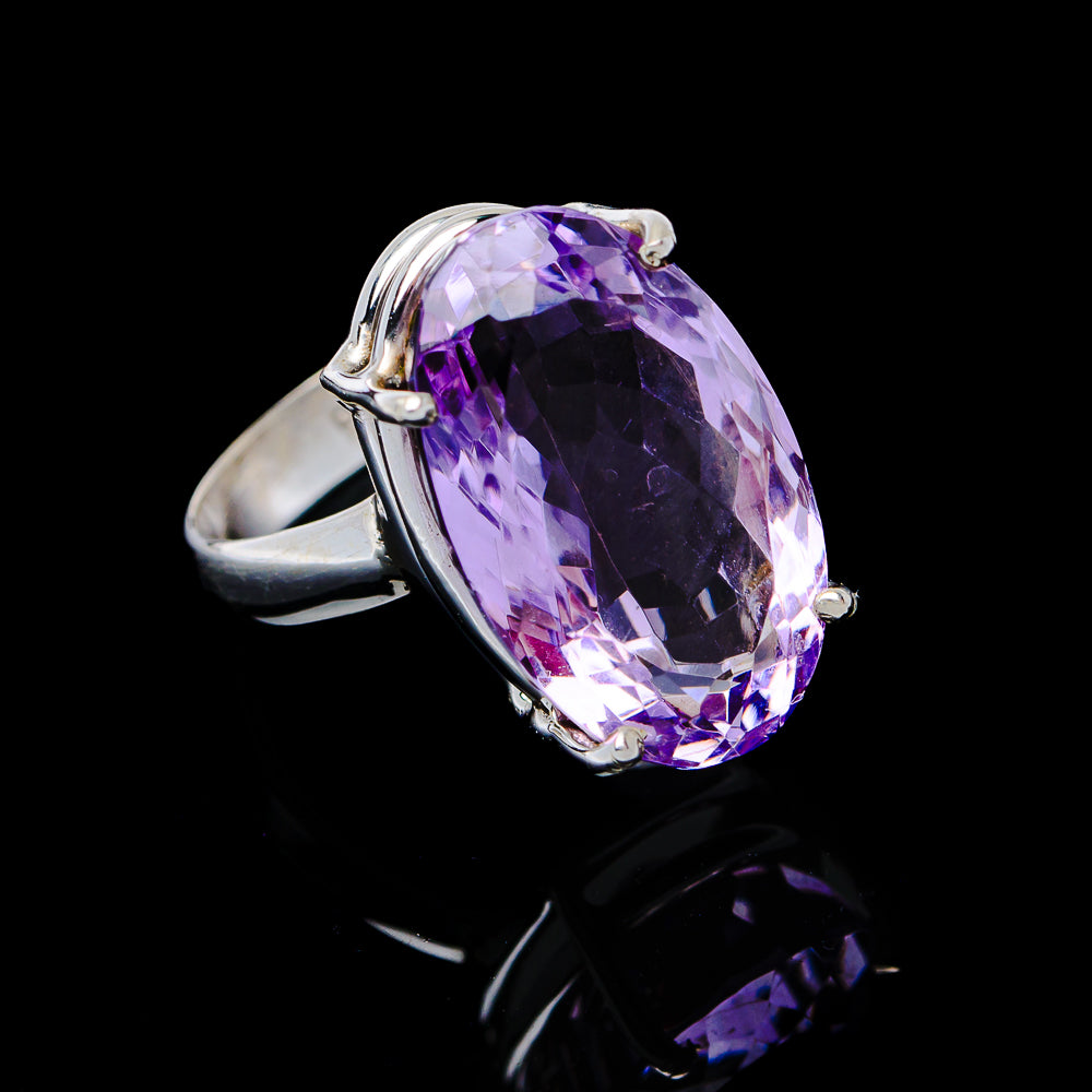 8.01ct Faceted Brazilian Amethyst Ring Size 5.5 (.925 Sterling Silver)
