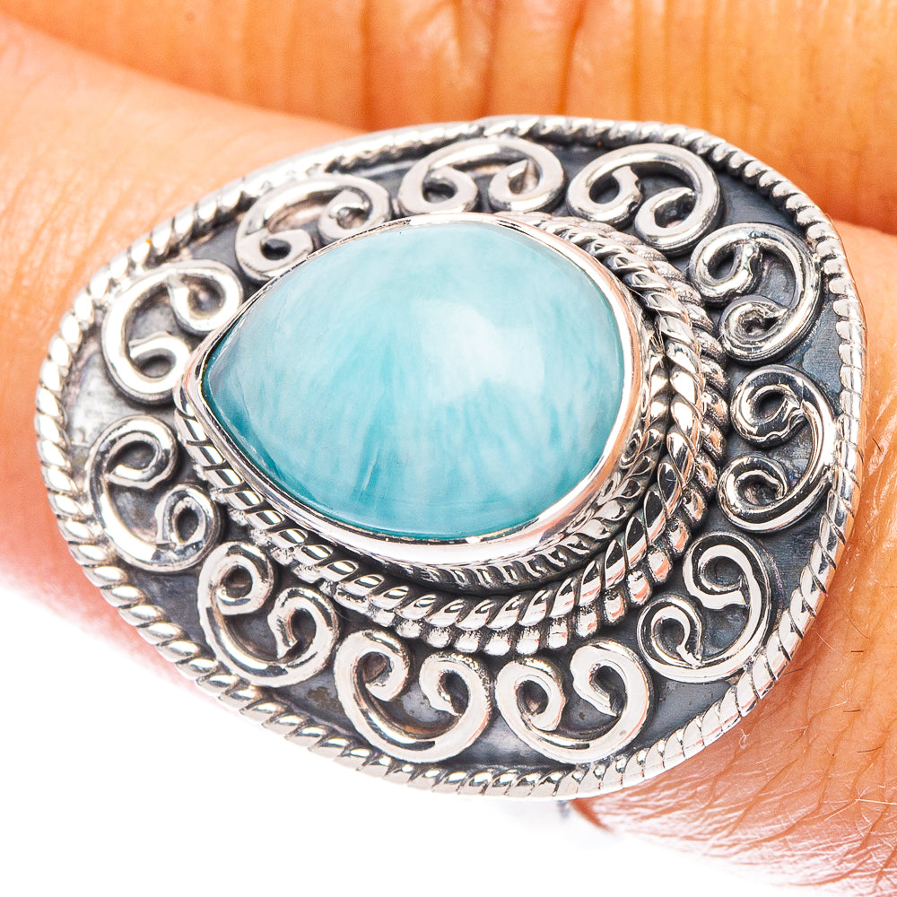 Larimar Ring Size 8 (925 Sterling Silver) R7001