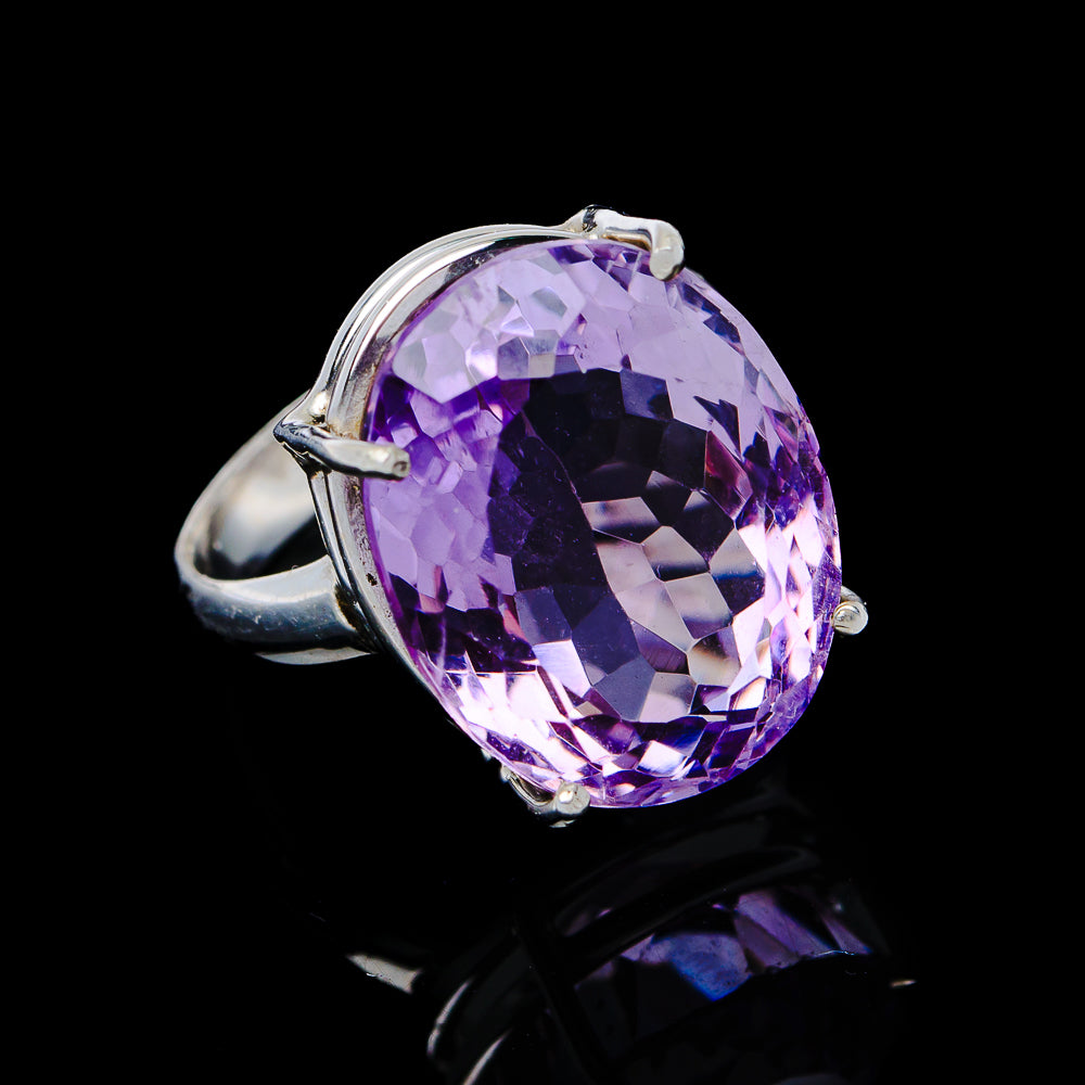 11.86ct Faceted Brazilian Amethyst Ring Size 7.5 (.925 Sterling Silver)