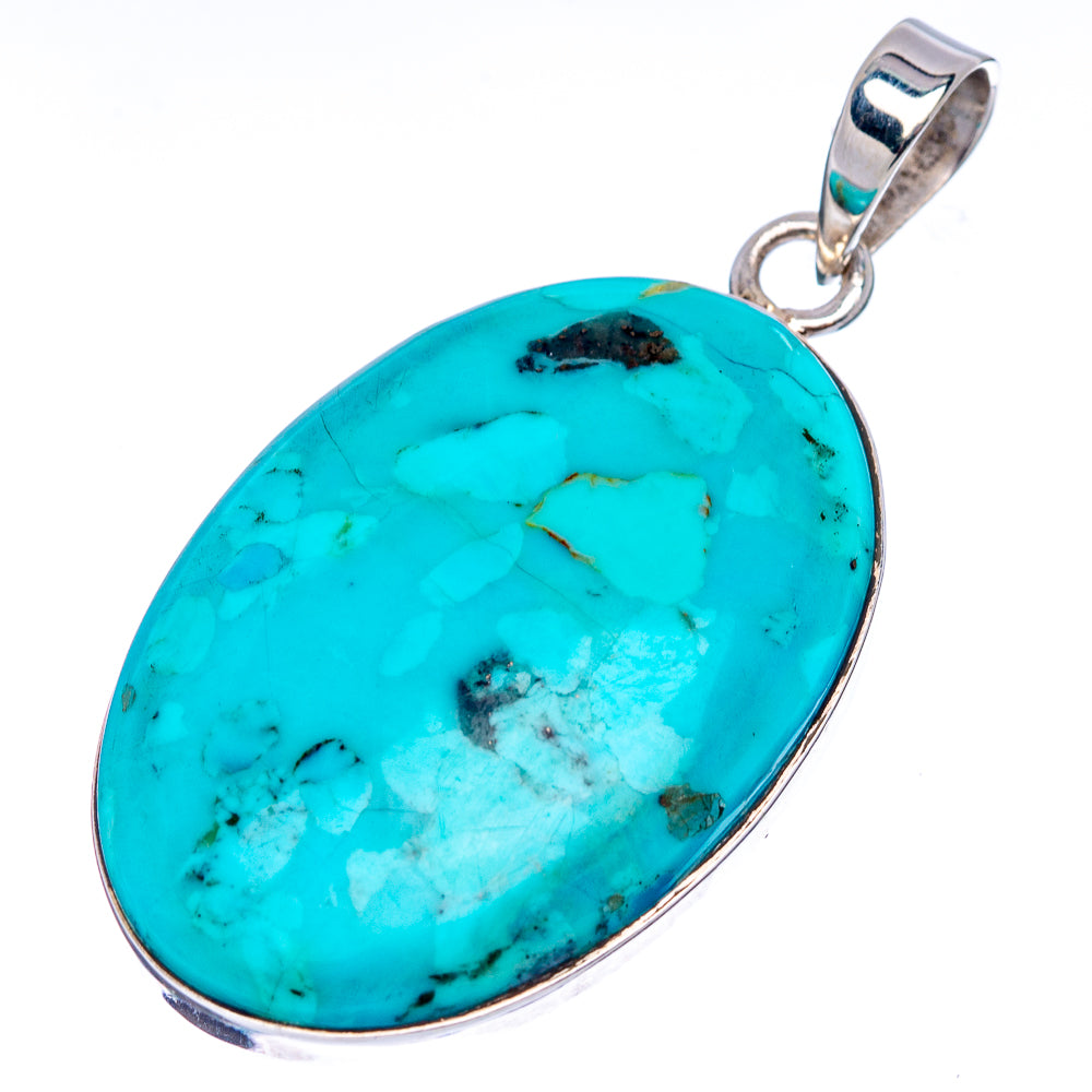 Premium Arizona Turquoise Pendant 1 3/4" (.925 Sterling Silver)