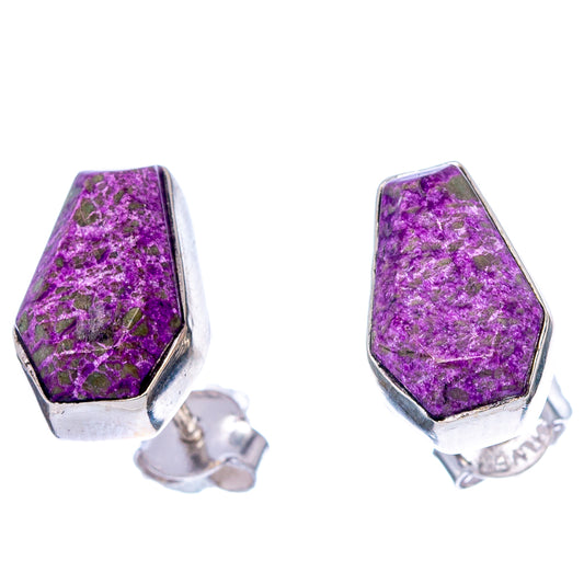 Faceted Stichtite Earrings 1/2" (925 Sterling Silver) E1604