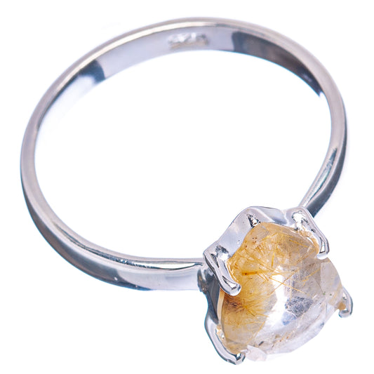 925 sterling silver rutilated quartz ring with oval stone and open band view