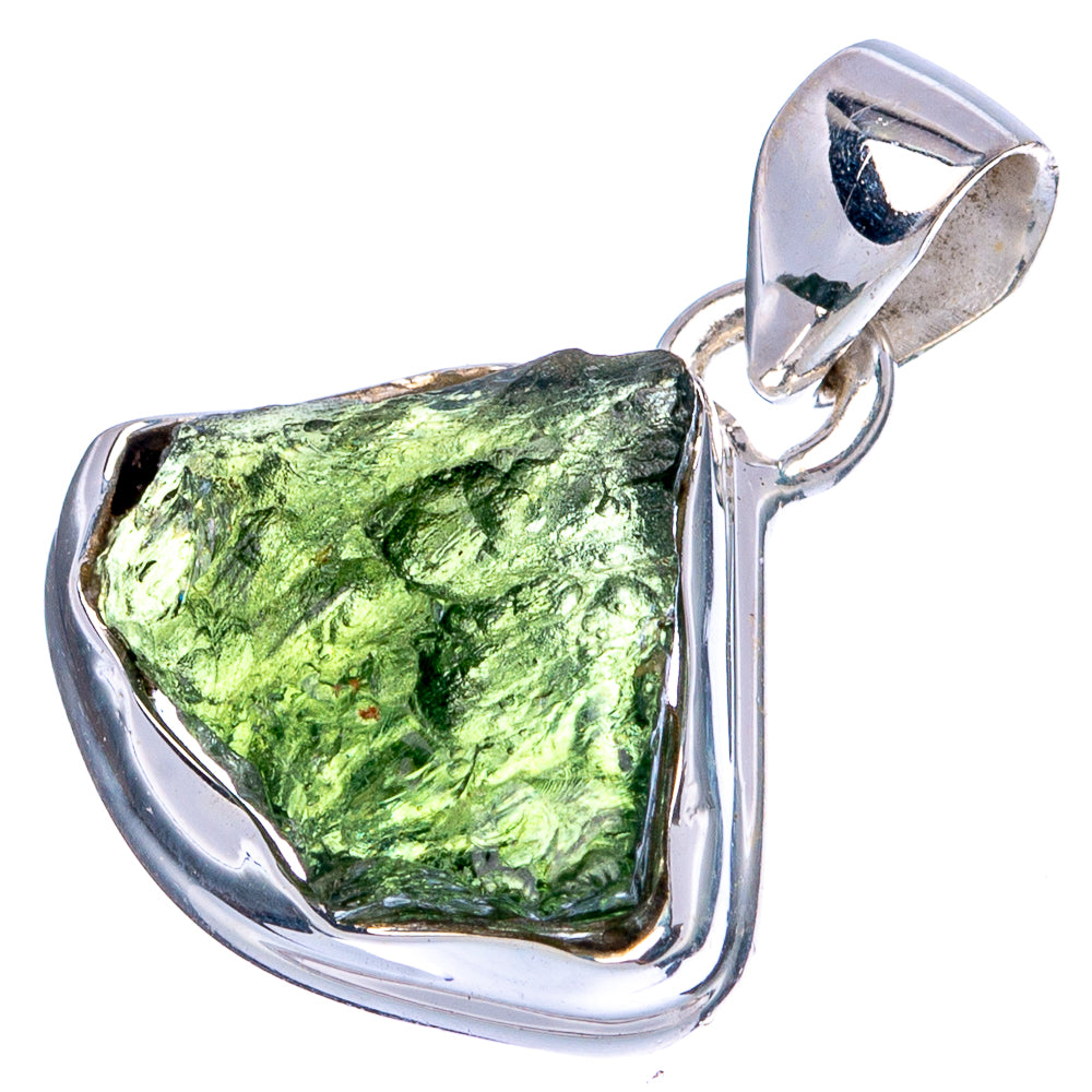 Rare Moldavite Pendant 7/8" (925 Sterling Silver) P43382