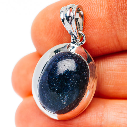 Ruby / Sapphire Reversible Pendant 1 3/8" (.925 Sterling Silver)