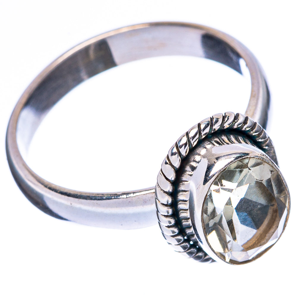 Value Faceted Green Amethyst Ring Size 6.75 (925 Sterling Silver) R3297
