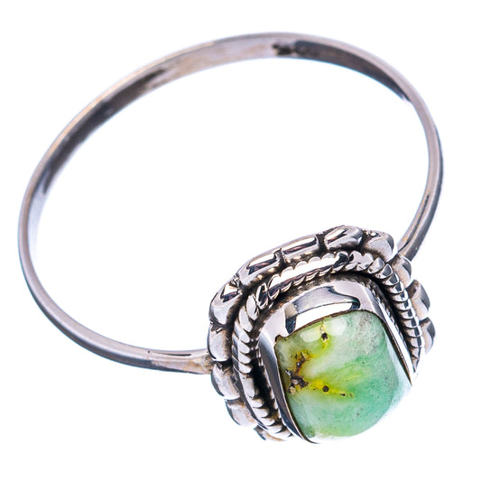 Sterling silver turquoise ring oval bezel with rope and braided details, size 8.75