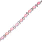 Pink Opal Bracelets 6 3/8 To 8 1/8" (925 Sterling Silver) B90369