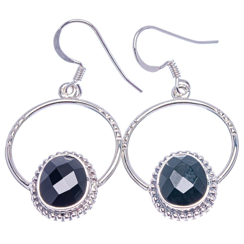 Premium Black Onyx Earrings 1 5/8" (.925 Sterling Silver)