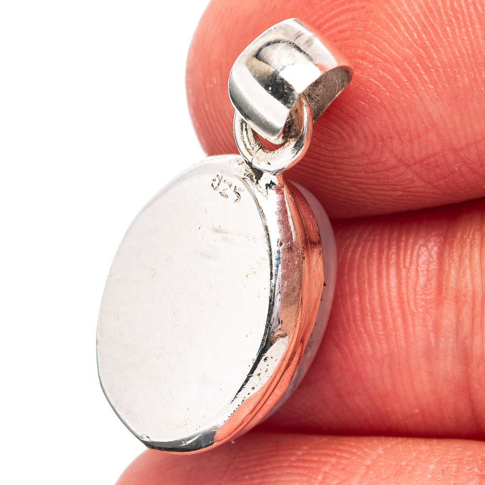 Rainbow Moonstone Pendant 1" (.925 Sterling Silver)