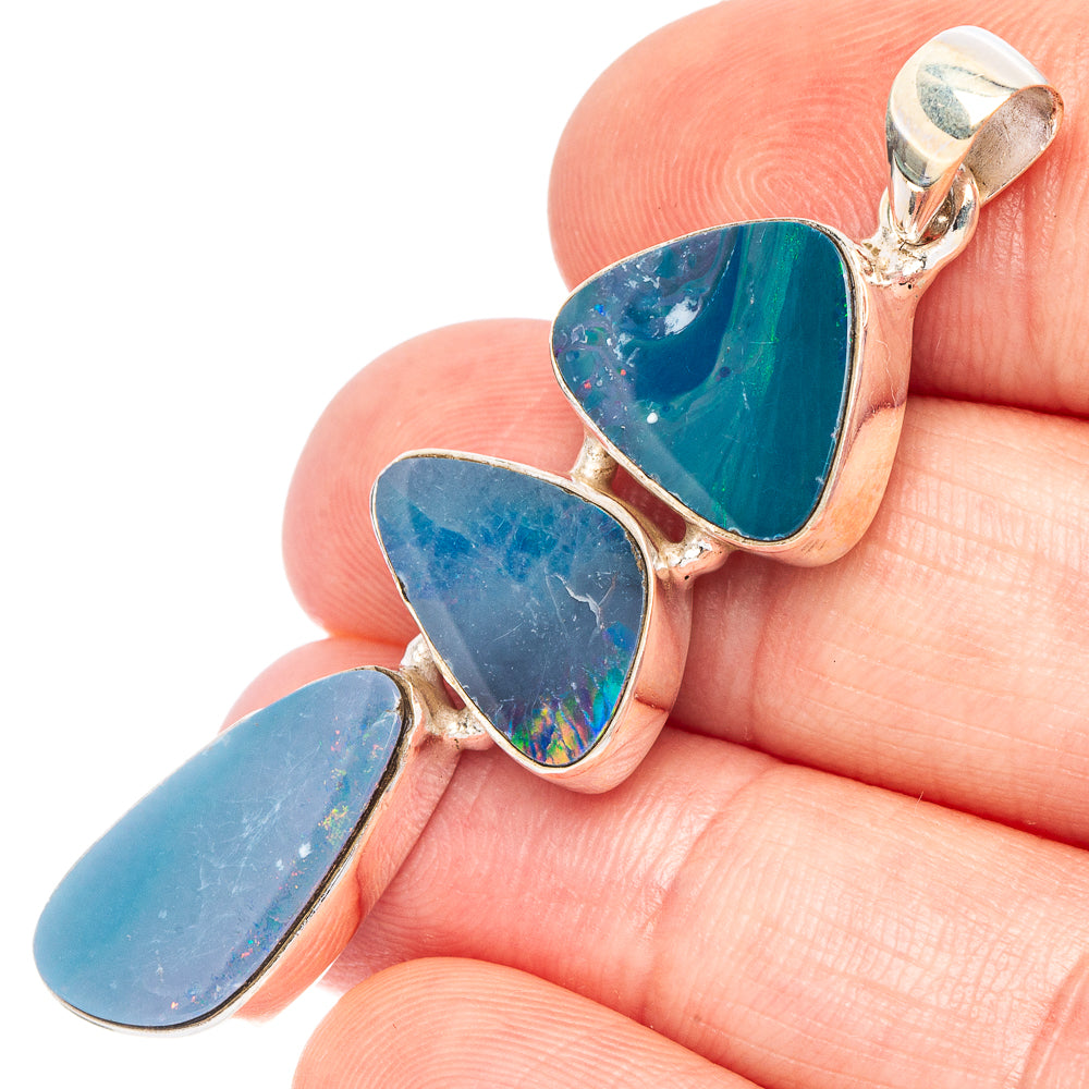 Rare Doublet Opal Pendant 2 1/8" (925 Sterling Silver) P44747