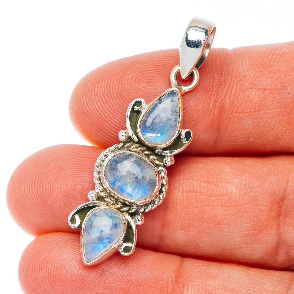 Aqua Chalcedony Pendant 1 1/2" (.925 Sterling Silver)