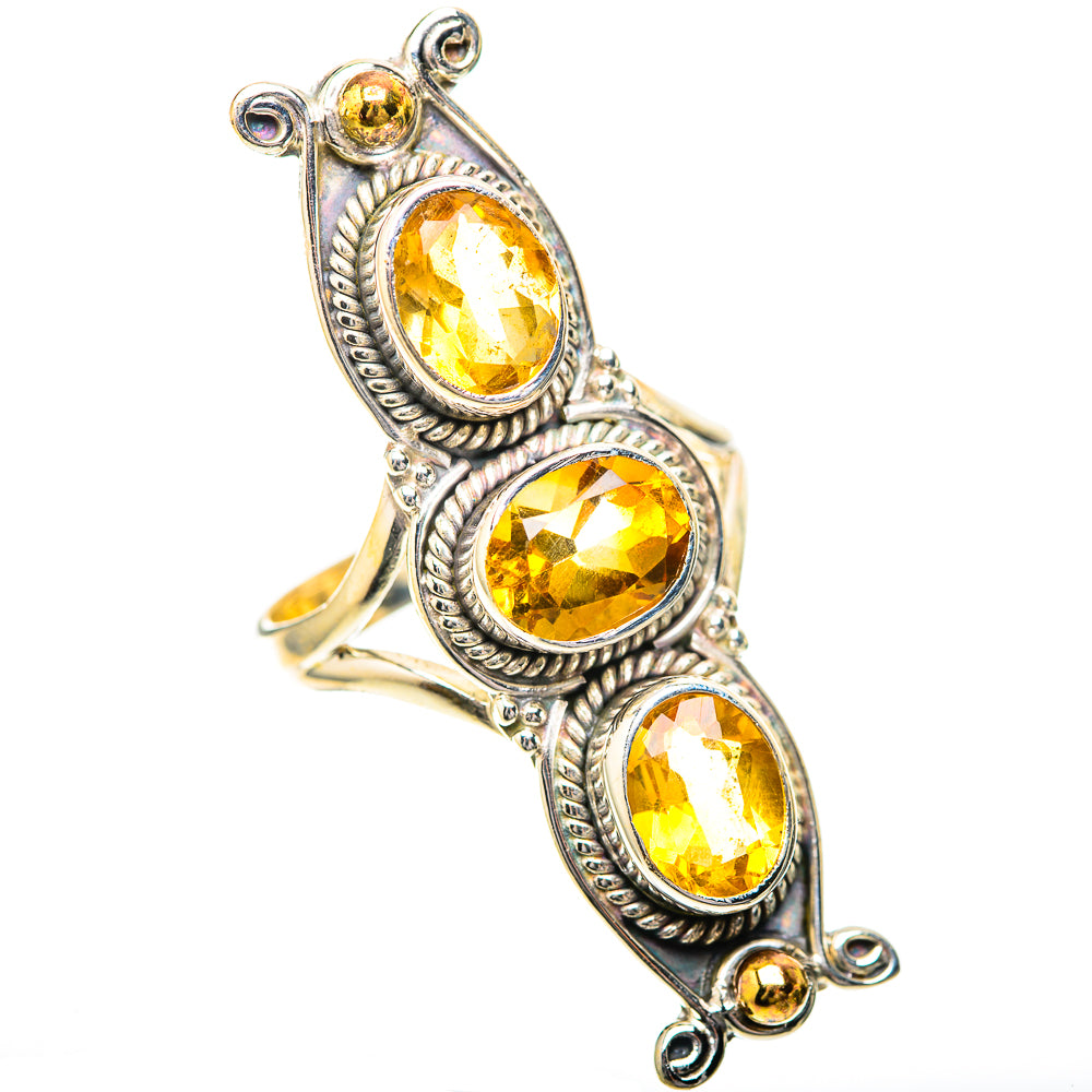 Large Faceted Citrine Ring Size 7.25 (925 Sterling Silver) RING139783