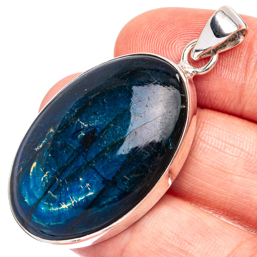 Blue Labradorite Pendant 1 7/8" (925 Sterling Silver) P45164