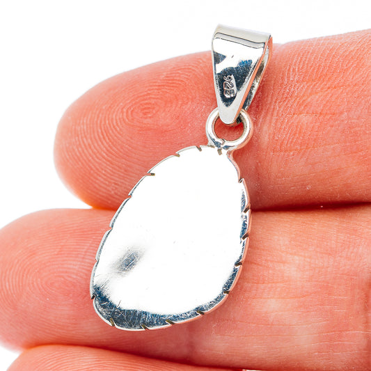 Exclusive Southwestern Style Kingman Turquoise Pendant 1 3/8" (.925 Sterling Silver)