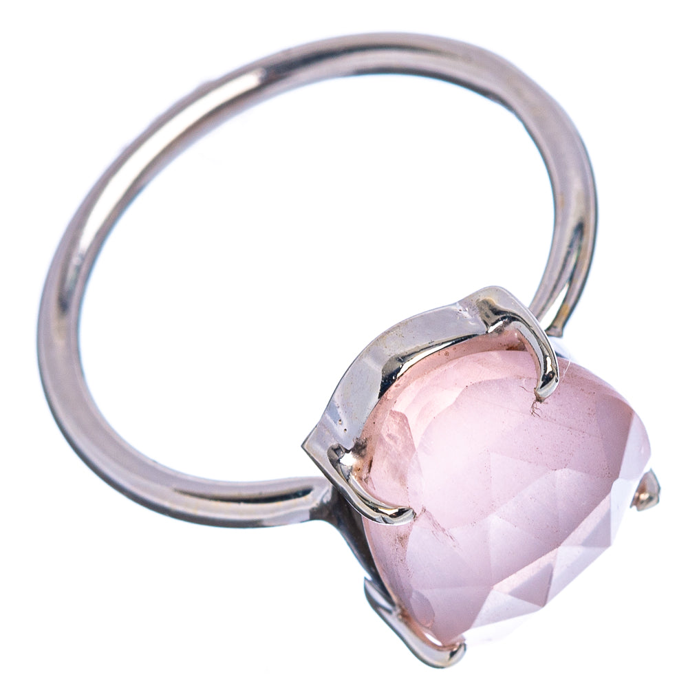 Faceted Rose Quartz Ring Size 7 (.925 Sterling Silver)