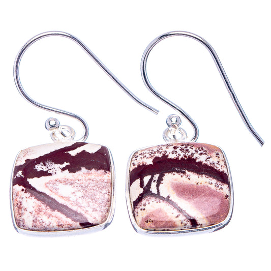 Sonora Dendritic Agate Earrings 1 1/8" (.925 Sterling Silver)