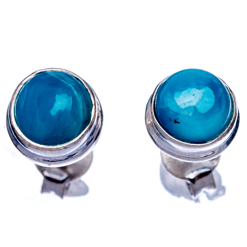 Rare Larimar Earrings 1/4" (925 Sterling Silver) E433327