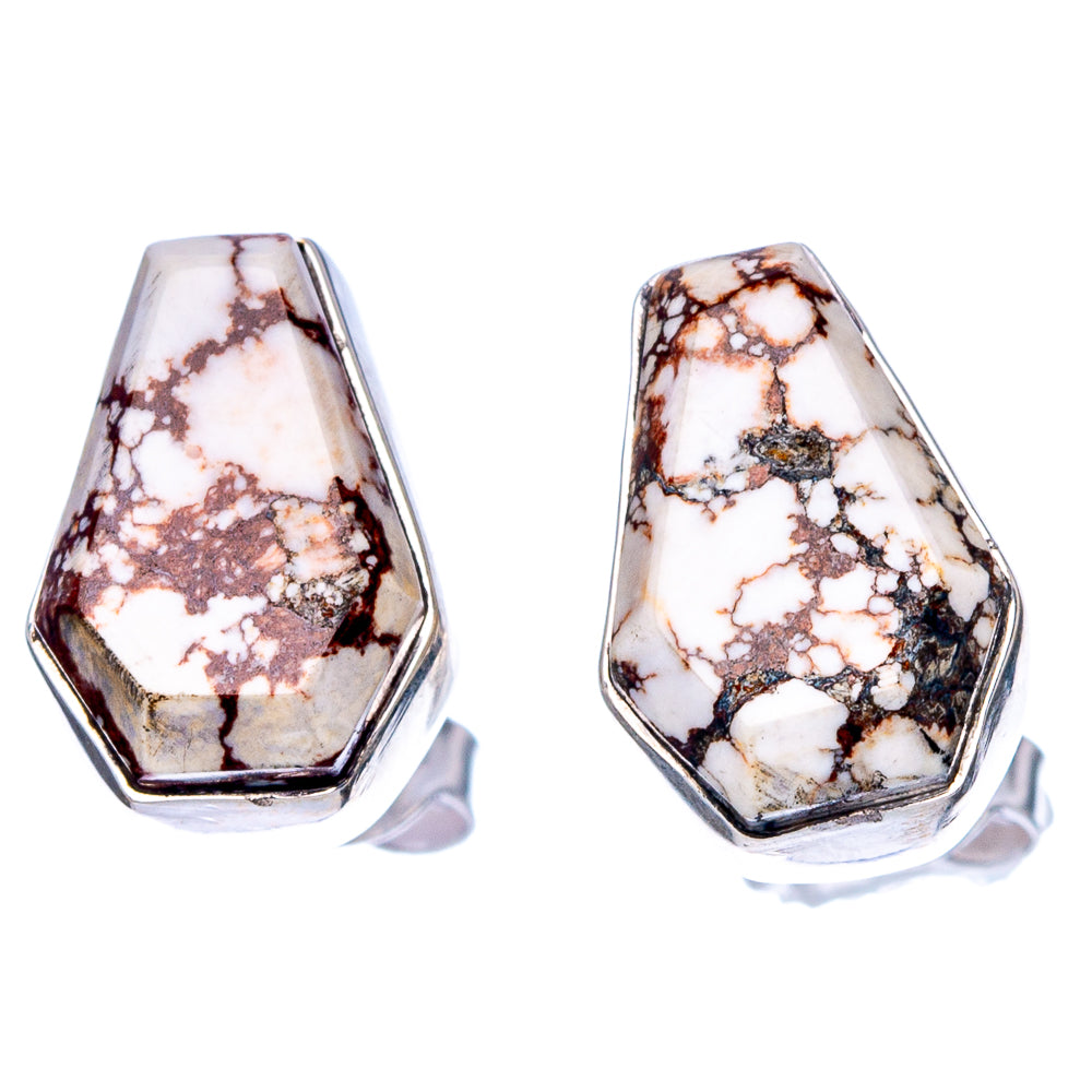 Faceted Wild Horse Jasper Earrings 1/2" (925 Sterling Silver) E1608