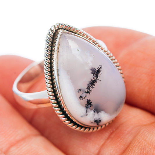 Premium Dendritic Opal Ring Size 9 (.925 Sterling Silver)