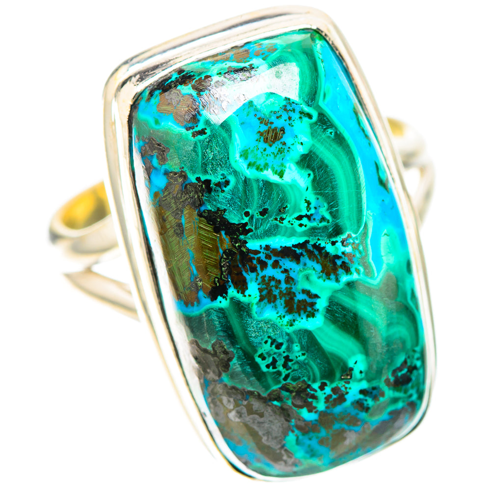 Malachite In Chrysocolla Ring Size 8 (925 Sterling Silver) RING138771