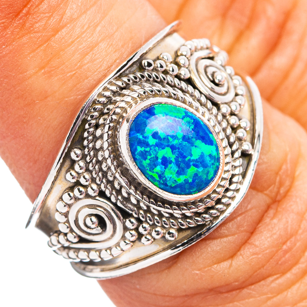 Lab Opal Ring Size 6.75 (.925 Sterling Silver)