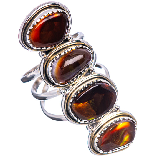 Premium Mexican Fire Agate Ring Size 7.25 (.925 Sterling Silver)
