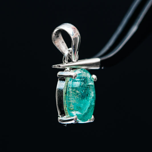 Premium Faceted Zambian Emerald Pendant 3/4" (.925 Sterling Silver)