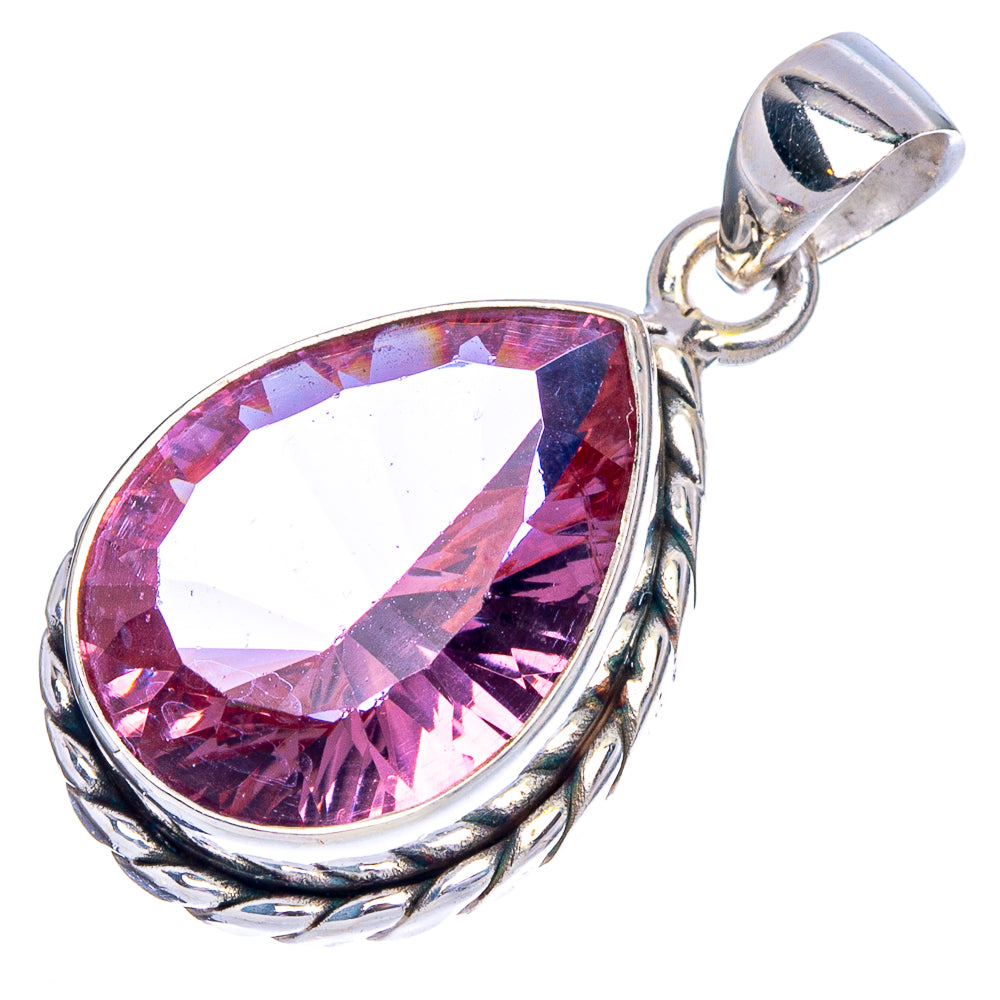 Faceted Alexandrite (Lab.) Pendant 1 1/4" (925 Sterling Silver) P40529