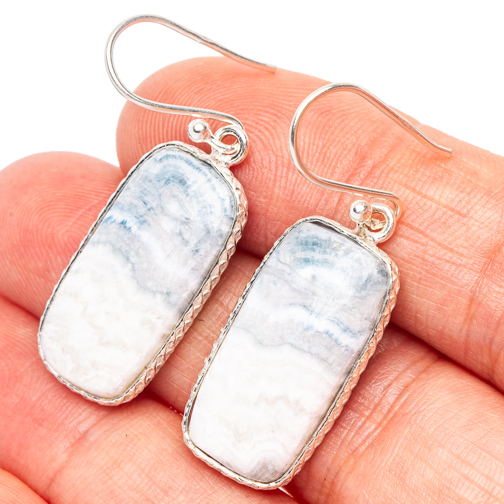 Blue Scheelite Earrings 1 1/2" (925 Sterling Silver) E2269