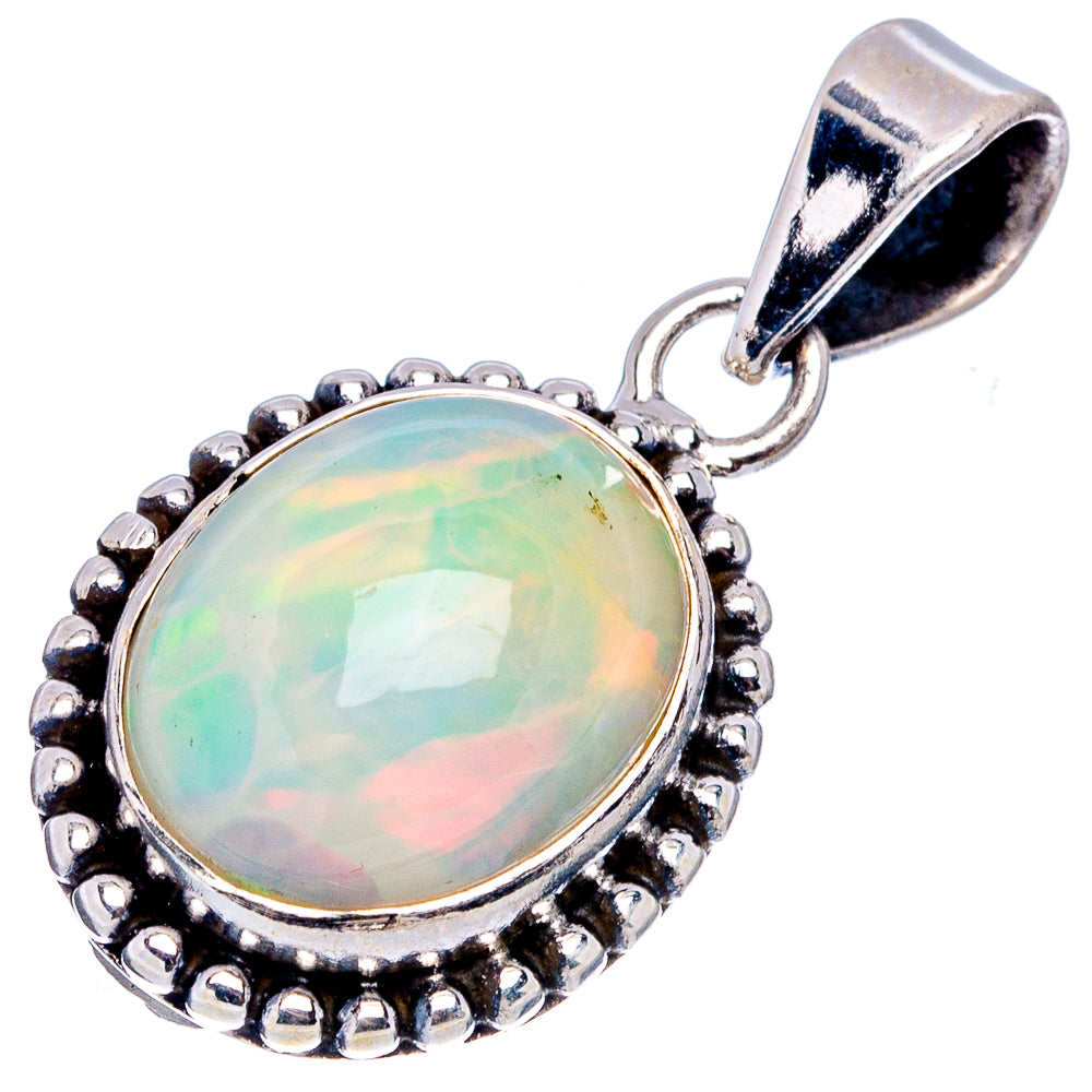 Rare AAA Ethiopian Opal Pendant 1 1/8" (.925 Sterling Silver)
