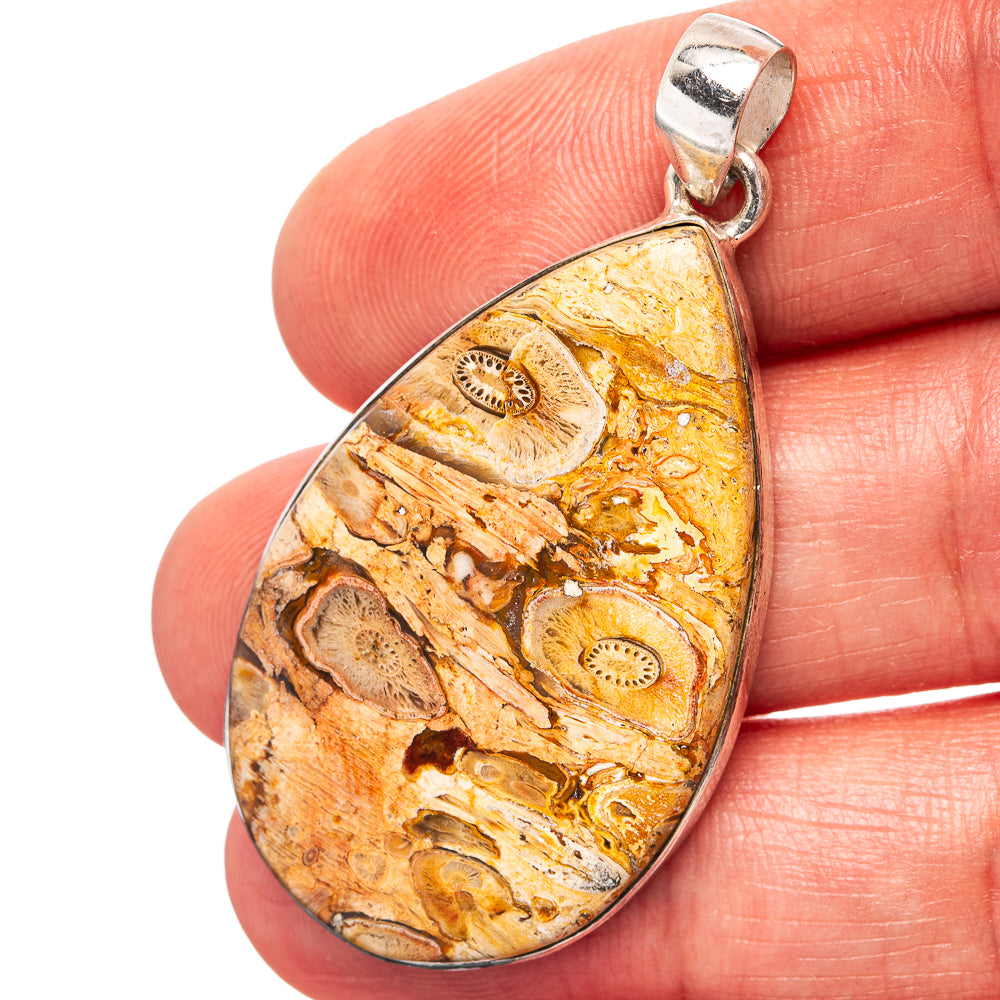 Rock Calcy Pendant 1 7/8" (.925 Sterling Silver)