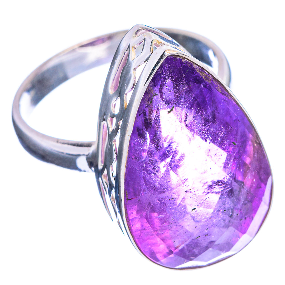 Large Faceted Amethyst Ring Size 10 (925 Sterling Silver) R144345